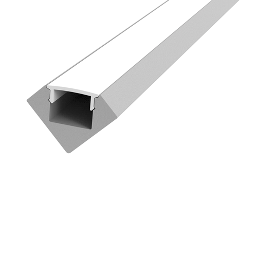 Aluminium opbouw 45° profiel incl matte afscherming 2 meter